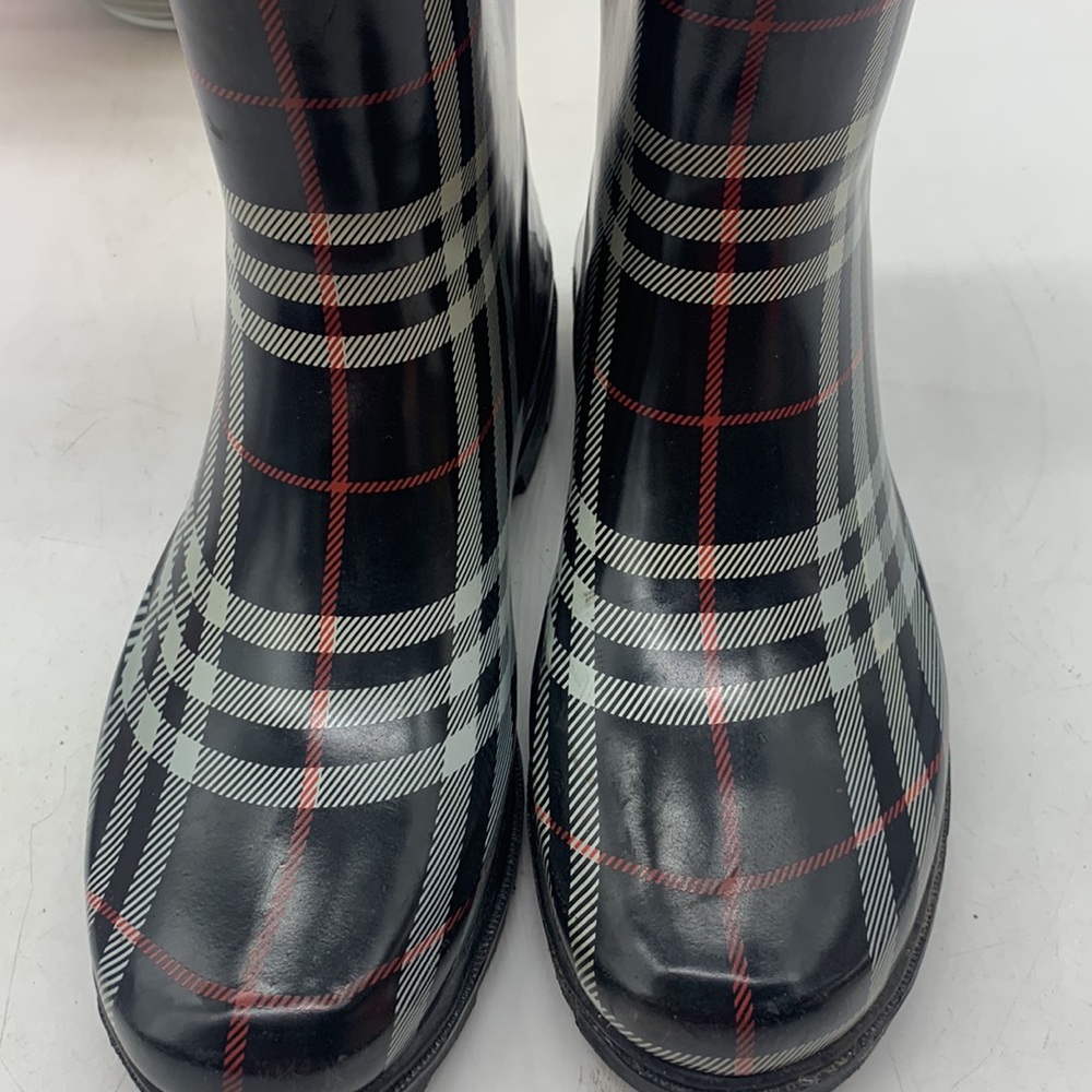 Aqua Stop Nancy Black Red White Plain Rain Boots Size 9 WRB4281G - Picture 10 of 11